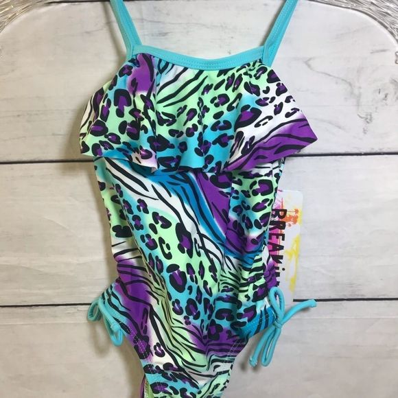 NEW Breaking Waves Leopard Wave 1 Piece Swimsuit 4 - Picture 2 of 10